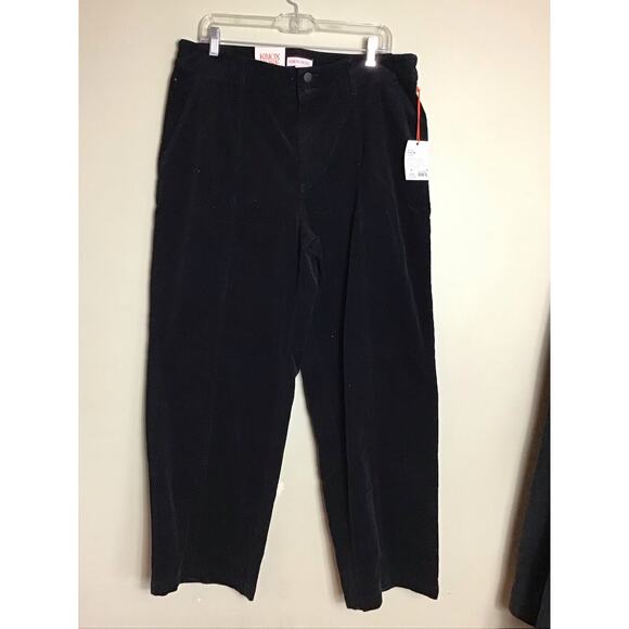 Knox Rose Women's High-Rise Wide Leg Corduroy Pants in Black Sz. 16 Normcore - Picture 3 of 8